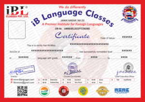 Sample certificate of ib language classes