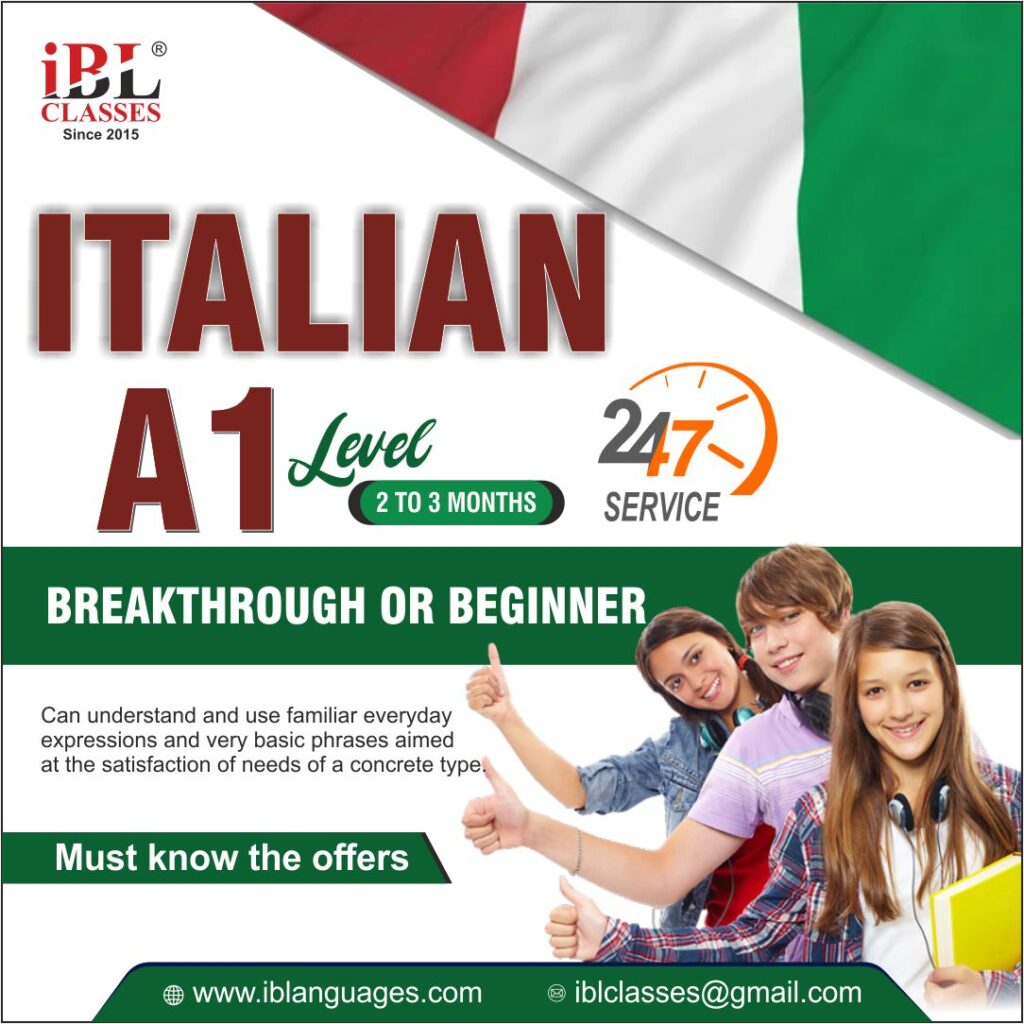 Best Italian Language Course Level A1 in Delhi