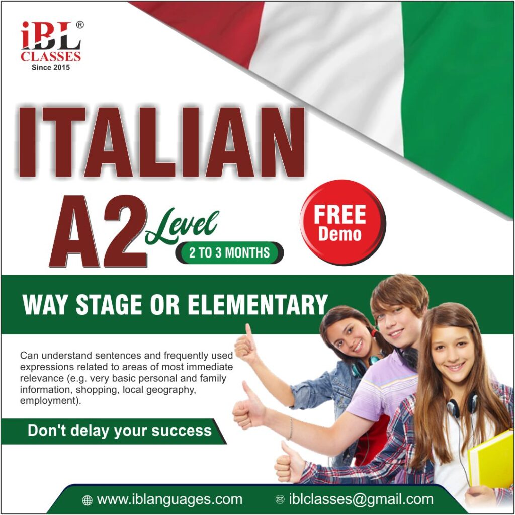 Best Italian Language Course Level A2 in Delhi