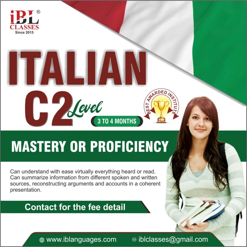 Best Italian Language Course Level C2 in Delhi