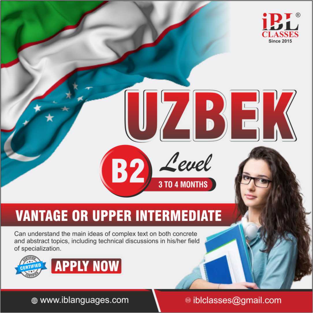 Learn to speak Uzbek confidently with iB Languages Pvt Ltd! Our expert instructors offer interactive lessons, helping you improve your speaking, reading, and writing skills for personal or professional use.