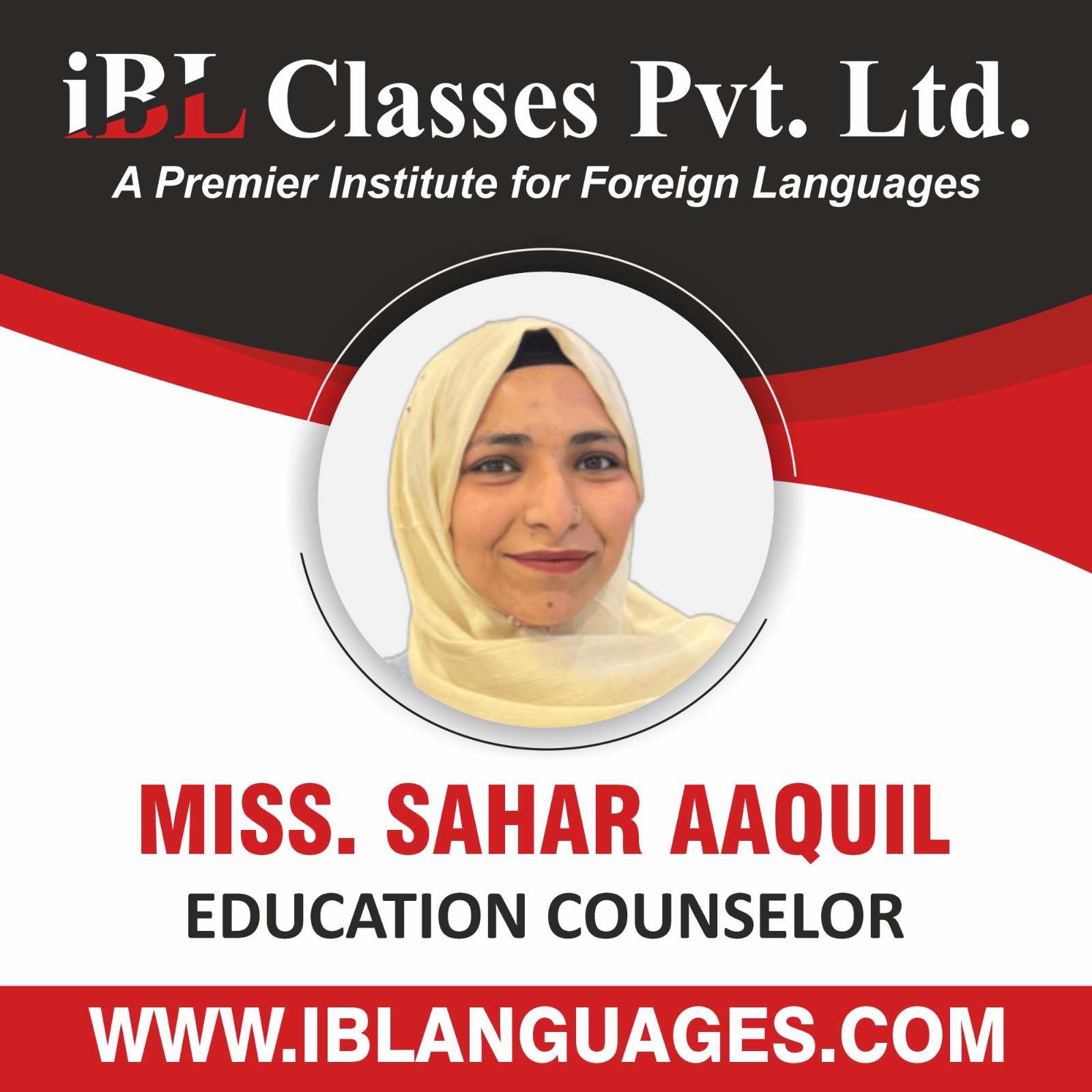 MISS SAHAR AAQUIL EDUCATION COUNSELOR